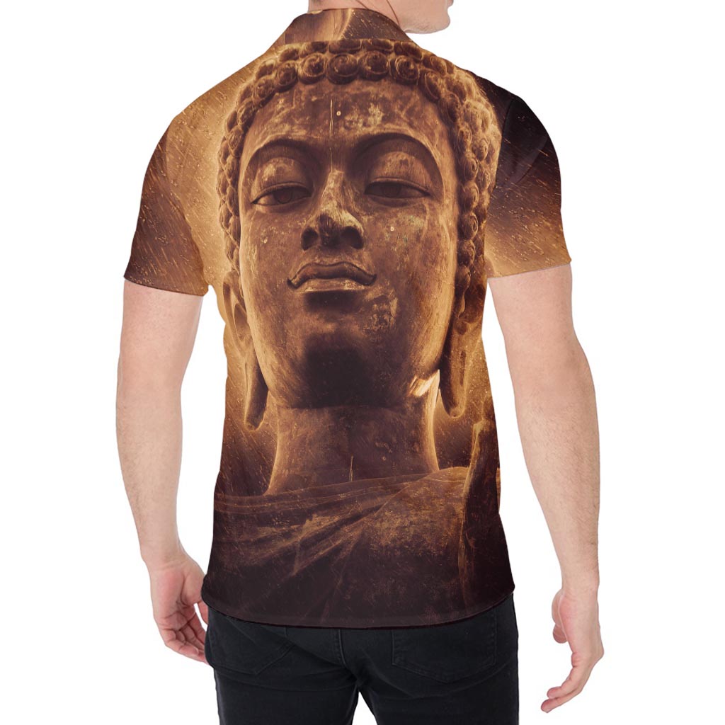 Vintage Buddha Statue Print Men's Shirt