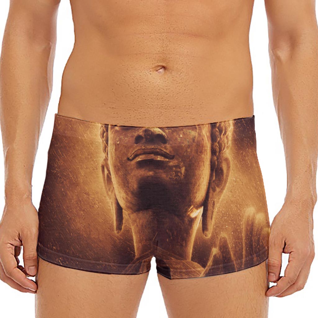 Vintage Buddha Statue Print Men's Short Boxer Briefs