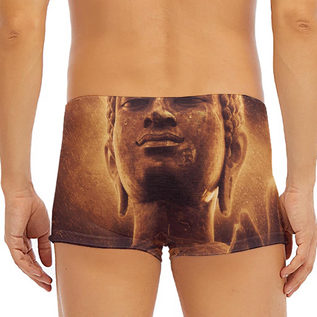 Vintage Buddha Statue Print Men's Short Boxer Briefs