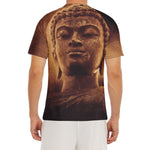 Vintage Buddha Statue Print Men's Short Sleeve Rash Guard