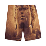Vintage Buddha Statue Print Men's Sports Shorts