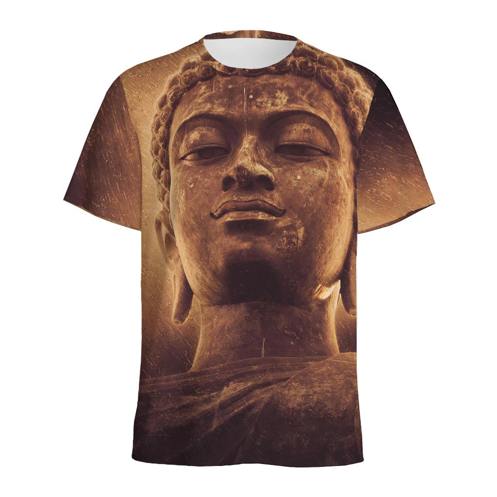 Vintage Buddha Statue Print Men's Sports T-Shirt