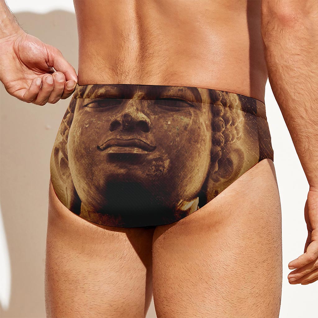 Vintage Buddha Statue Print Men's Swim Briefs