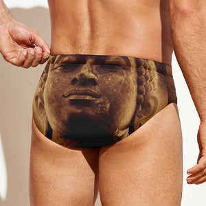 Vintage Buddha Statue Print Men's Swim Briefs