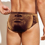 Vintage Buddha Statue Print Men's Swim Briefs