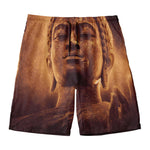 Vintage Buddha Statue Print Men's Swim Trunks