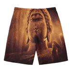 Vintage Buddha Statue Print Men's Swim Trunks