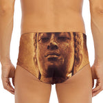 Vintage Buddha Statue Print Men's Triangle Swim Briefs
