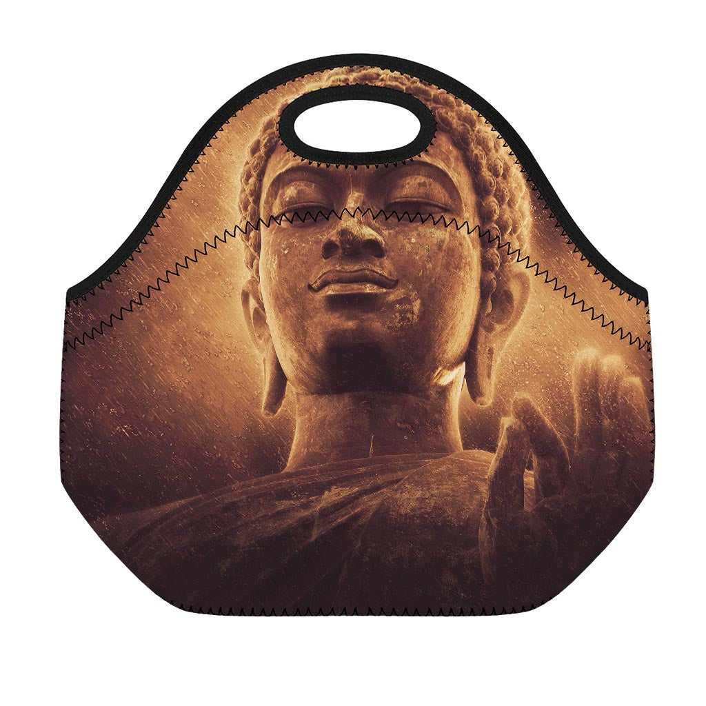 Vintage Buddha Statue Print Neoprene Lunch Bag