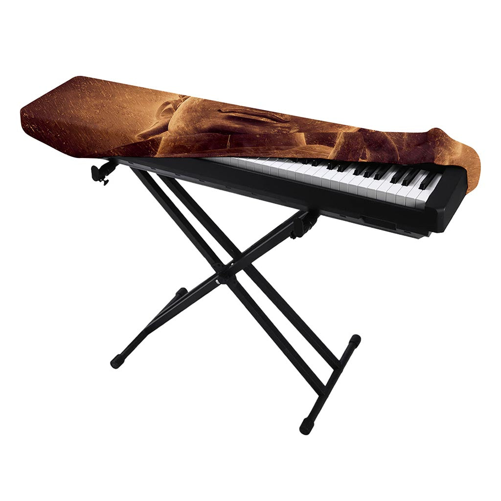 Vintage Buddha Statue Print Piano Keyboard Cover