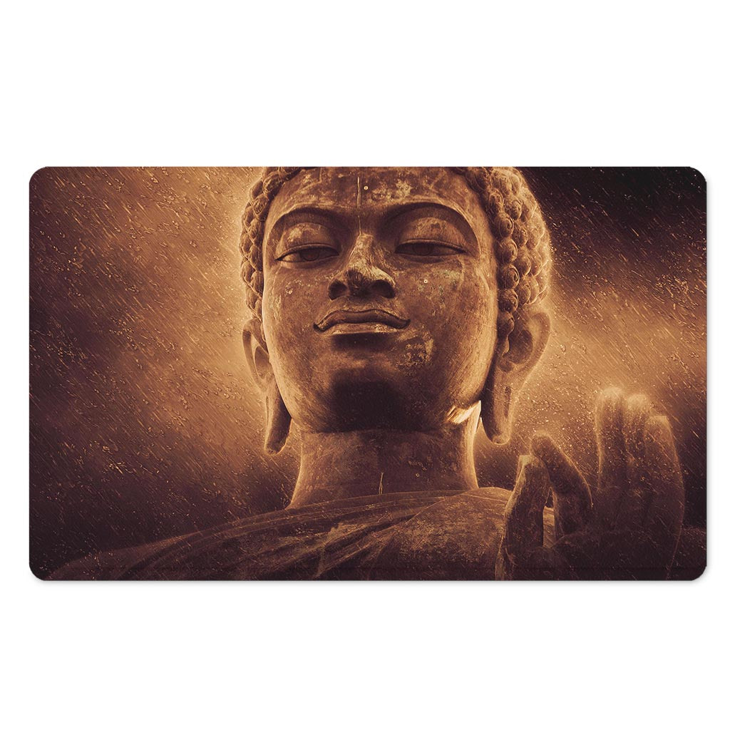 Vintage Buddha Statue Print Polyester Doormat