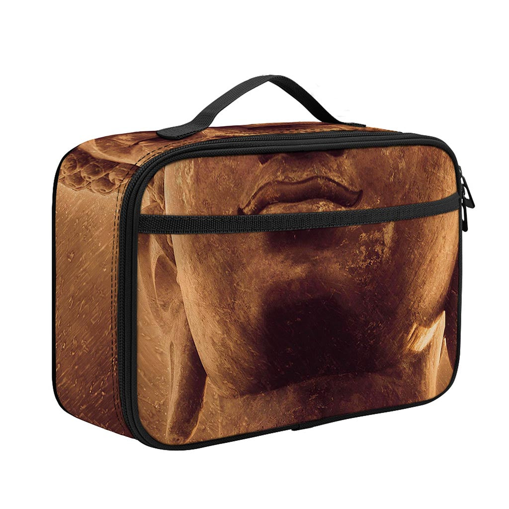 Vintage Buddha Statue Print Portable Lunch Bag