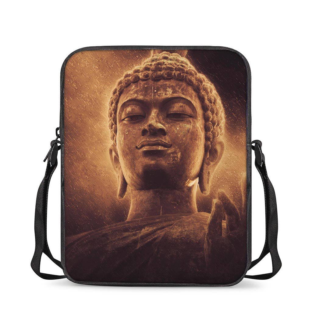 Vintage Buddha Statue Print Rectangular Crossbody Bag