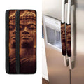 Vintage Buddha Statue Print Refrigerator Handle Covers