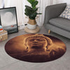 Vintage Buddha Statue Print Round Rug