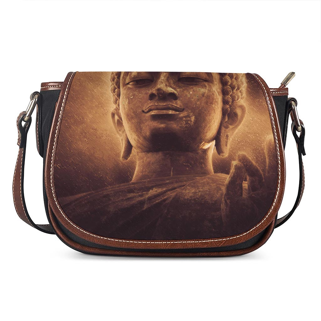 Vintage Buddha Statue Print Saddle Bag