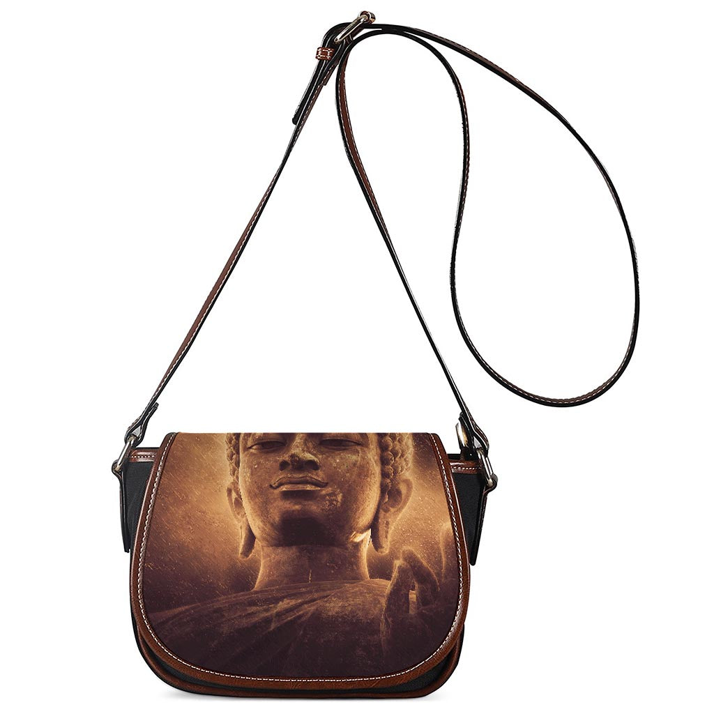 Vintage Buddha Statue Print Saddle Bag