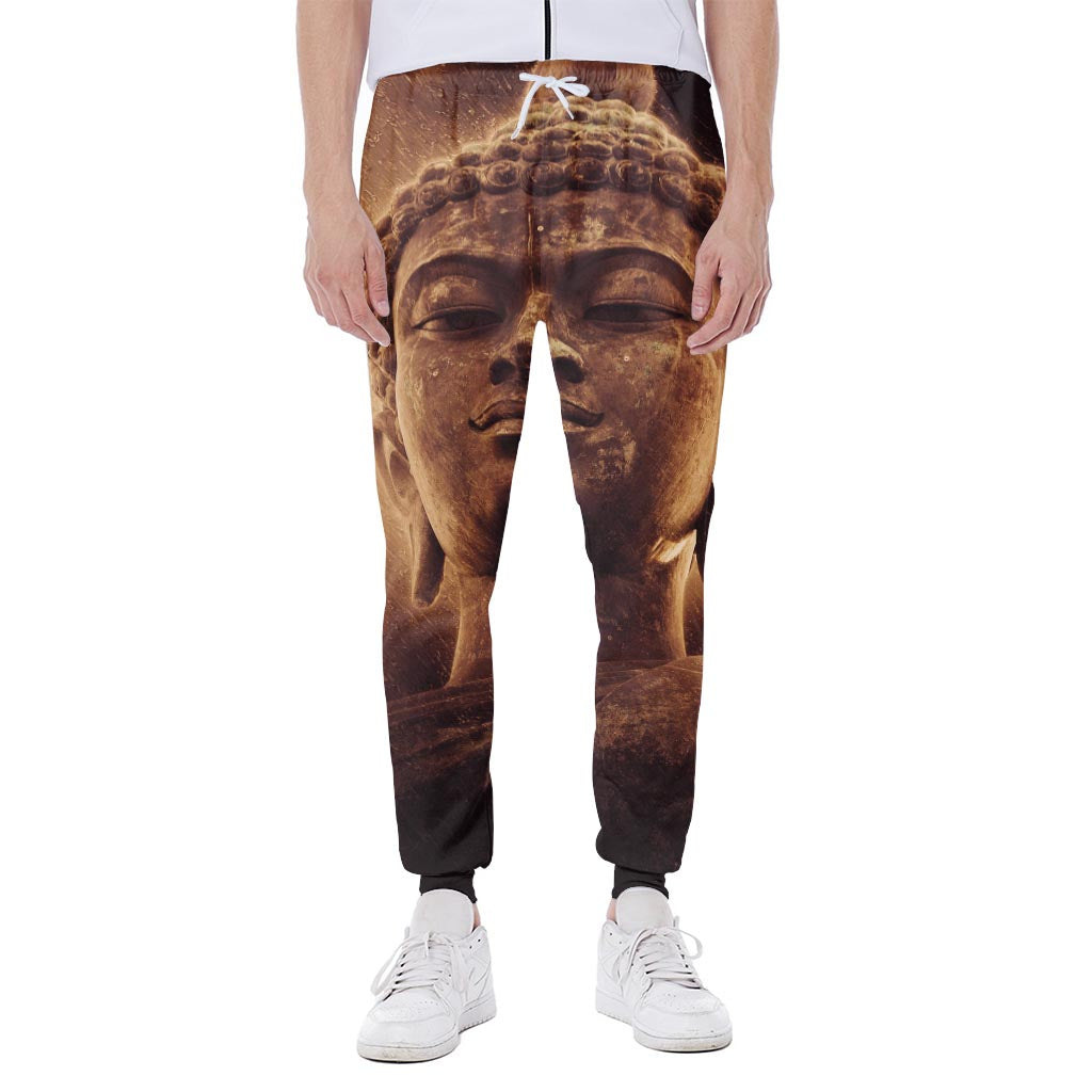 Vintage Buddha Statue Print Scuba Joggers