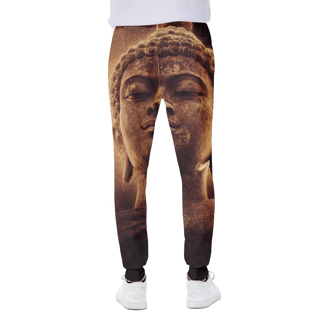 Vintage Buddha Statue Print Scuba Joggers