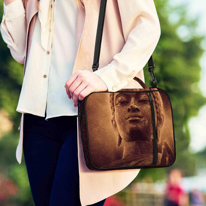 Vintage Buddha Statue Print Shoulder Strap Bible Bag