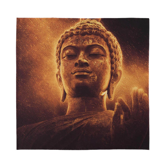 Vintage Buddha Statue Print Silk Bandana