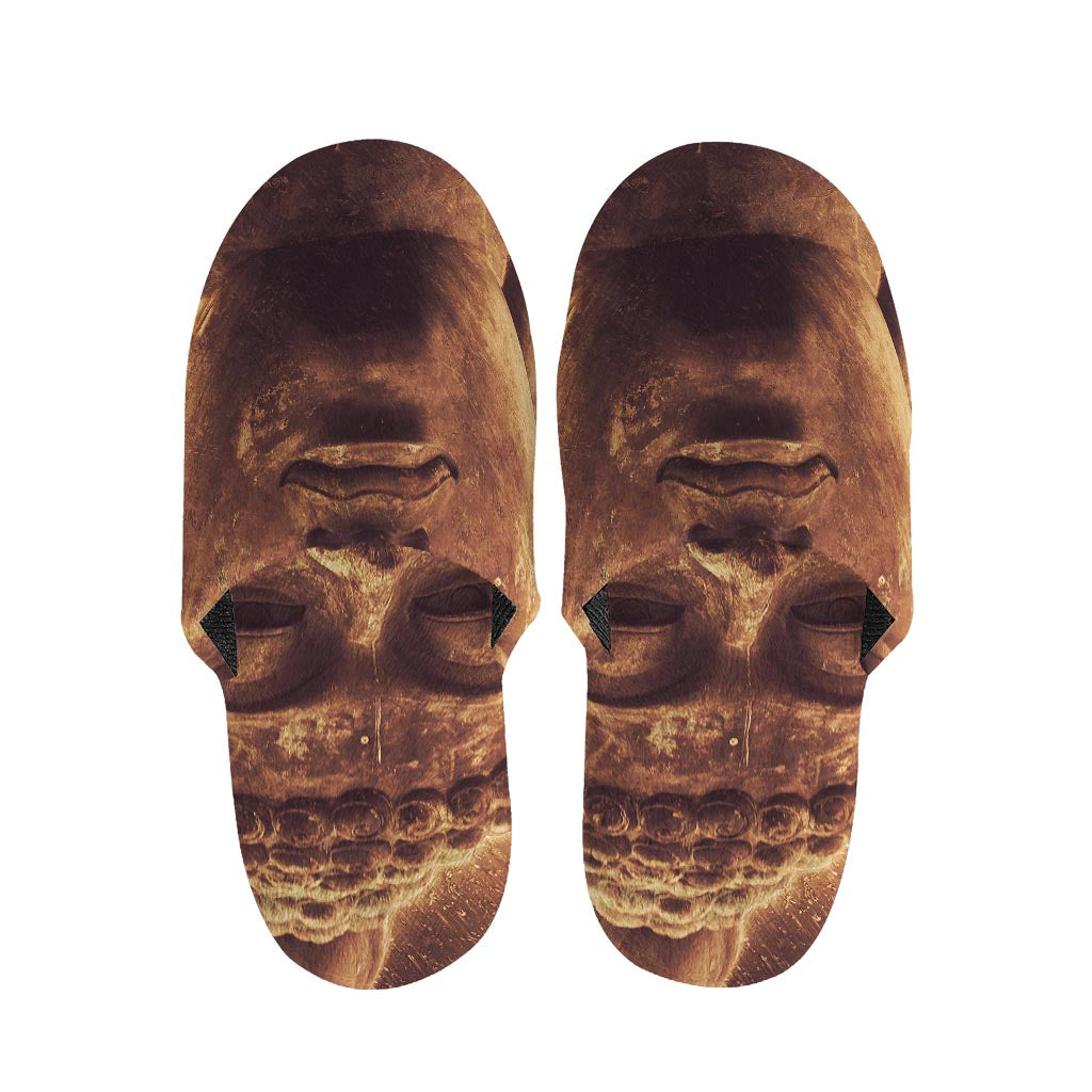 Vintage Buddha Statue Print Slippers