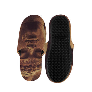 Vintage Buddha Statue Print Slippers