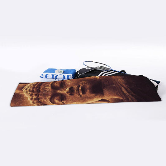 Vintage Buddha Statue Print Sports Towel