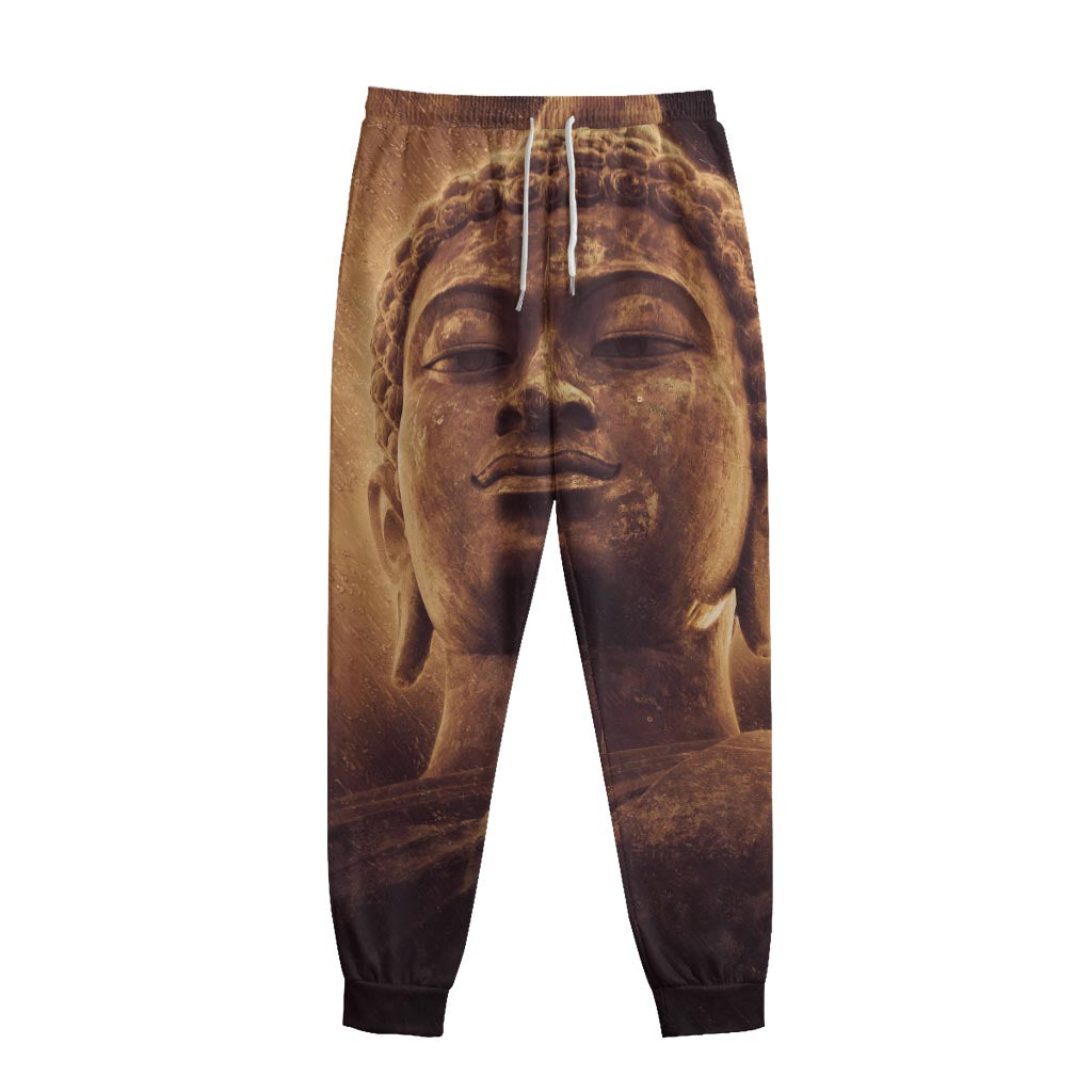 Vintage Buddha Statue Print Sweatpants