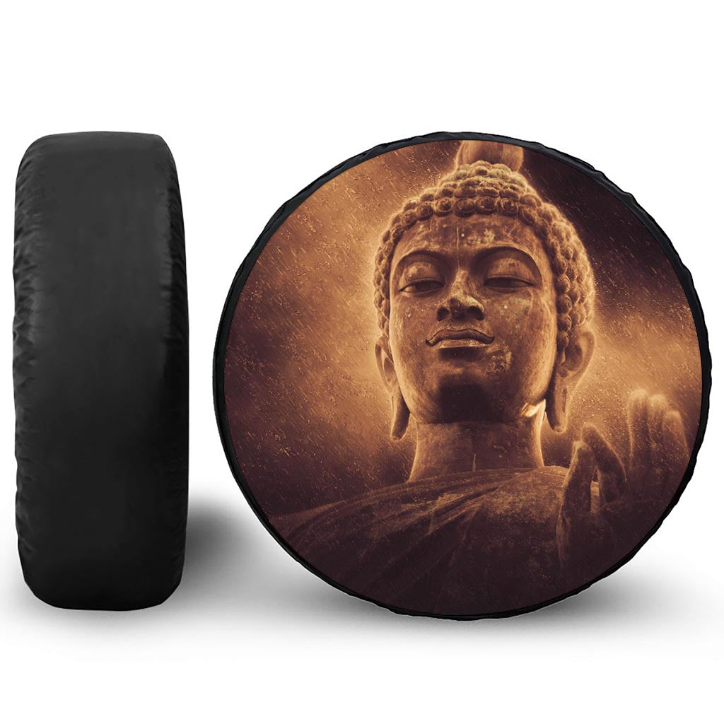 Vintage Buddha Statue Print Tire Cover