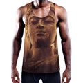 Vintage Buddha Statue Print Men's Workout Tank Top