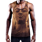Vintage Buddha Statue Print Training Tank Top