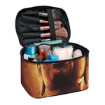 Vintage Buddha Statue Print Travel Makeup Bag