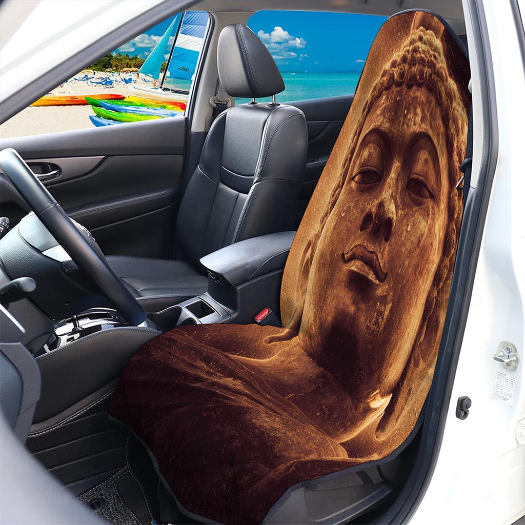 Vintage Buddha Statue Print Waterproof Car Seat Cover