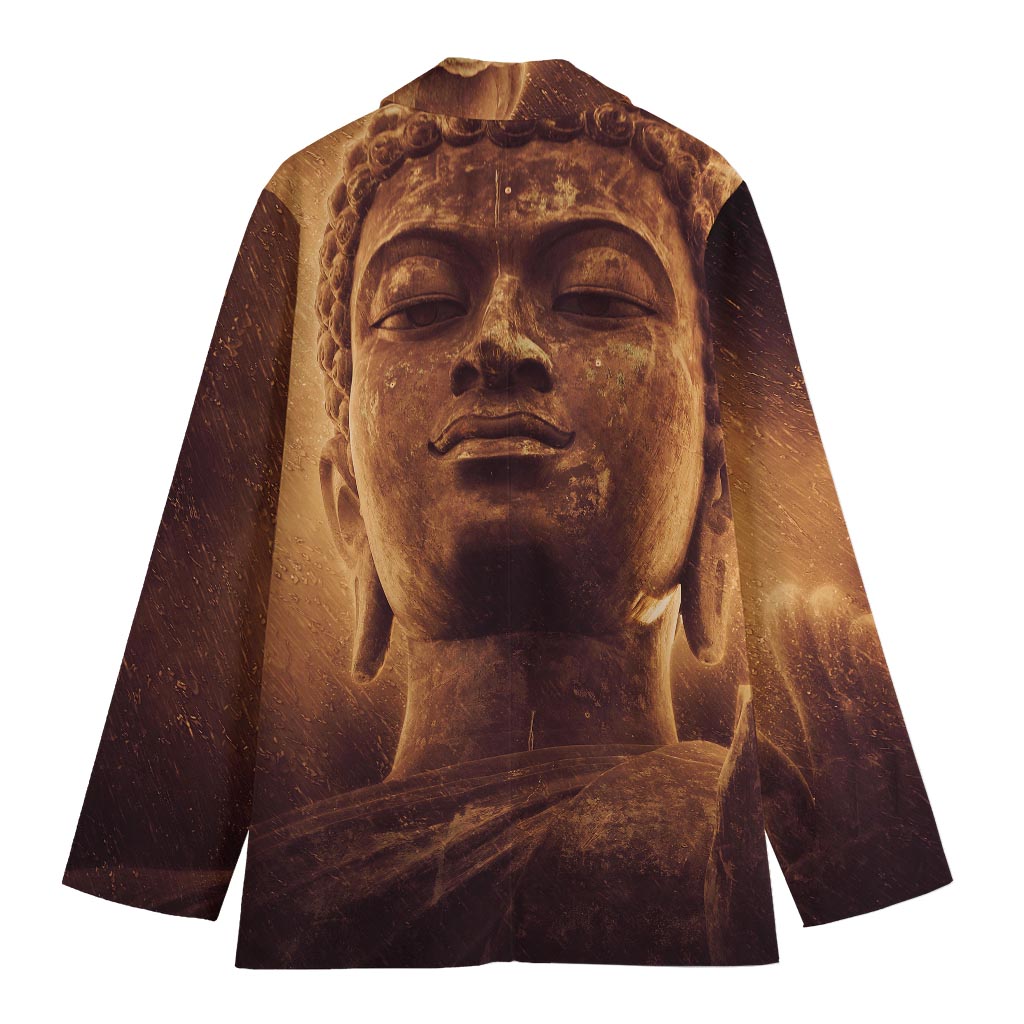 Vintage Buddha Statue Print Women's Blazer