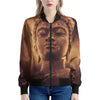 Vintage Buddha Statue Print Women's Bomber Jacket