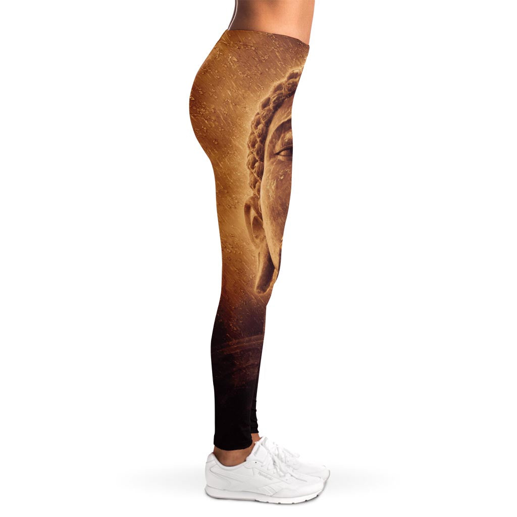 Vintage Buddha Statue Print Women's Leggings