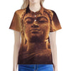 Vintage Buddha Statue Print Women's Polo Shirt