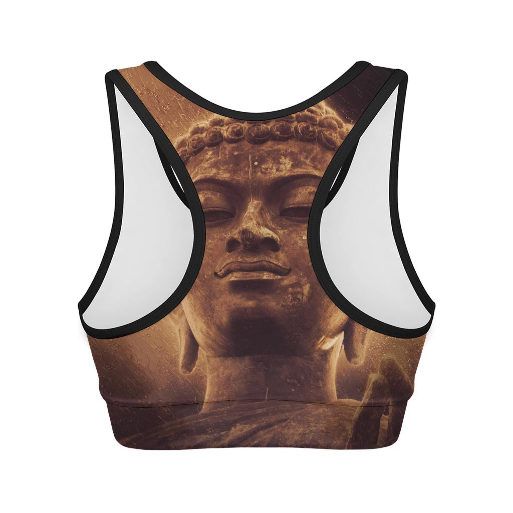 Vintage Buddha Statue Print Women's Sports Bra