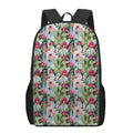 Vintage Cactus And Flower Print 17 Inch Backpack