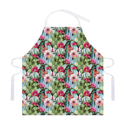 Vintage Cactus And Flower Print Adjustable Apron