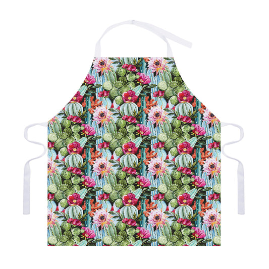 Vintage Cactus And Flower Print Adjustable Apron