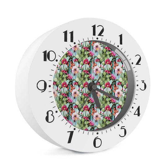 Vintage Cactus And Flower Print Alarm Clock