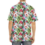 Vintage Cactus And Flower Print Aloha Shirt