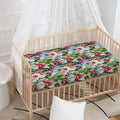 Vintage Cactus And Flower Print Baby Crib Sheet