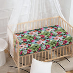 Vintage Cactus And Flower Print Baby Crib Sheet