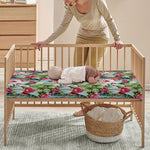 Vintage Cactus And Flower Print Baby Crib Sheet