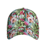 Vintage Cactus And Flower Print Baseball Cap