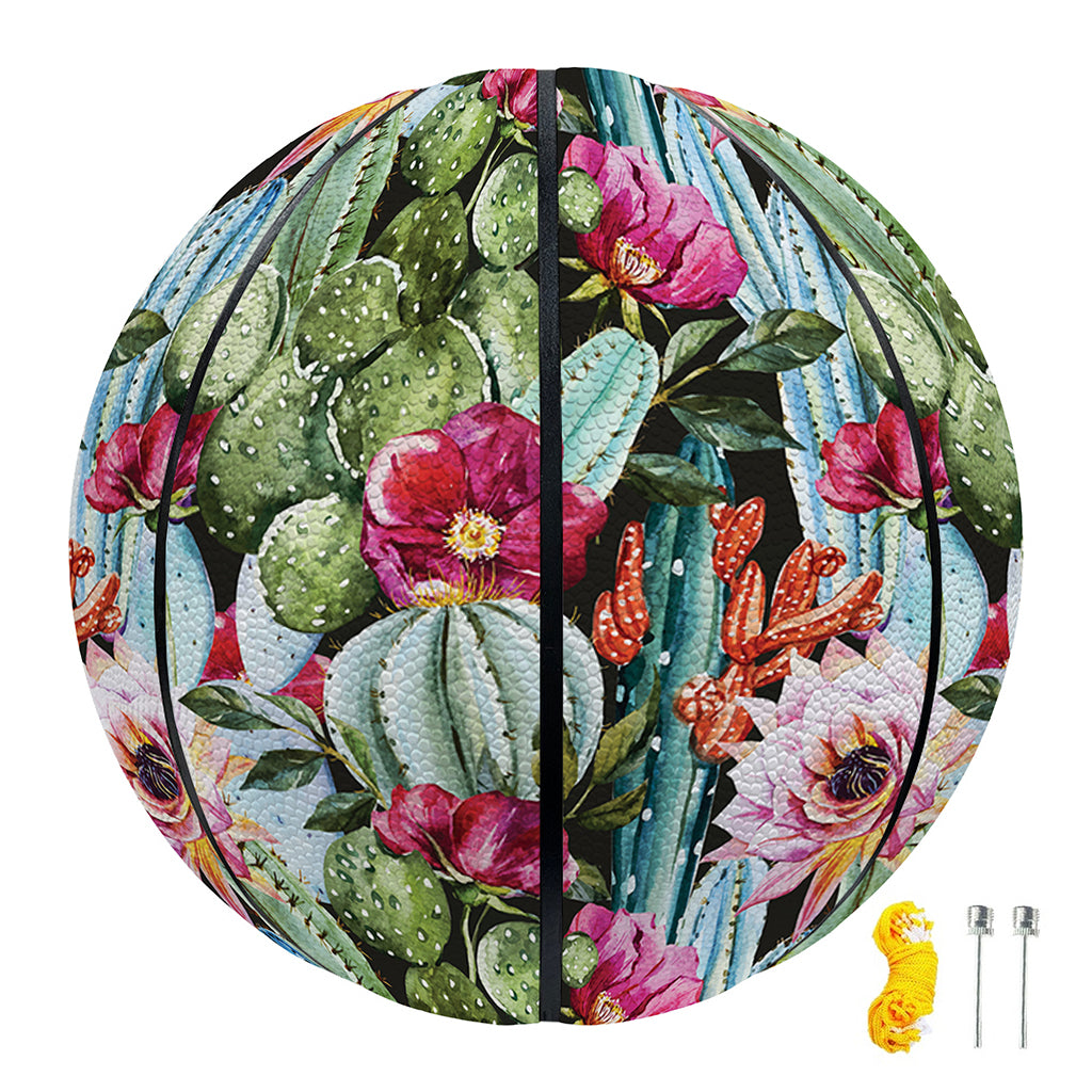 Vintage Cactus And Flower Print Basketball