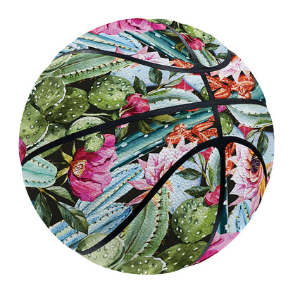 Vintage Cactus And Flower Print Basketball